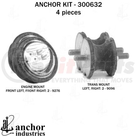 300632 by ANCHOR MOTOR MOUNTS - 300632