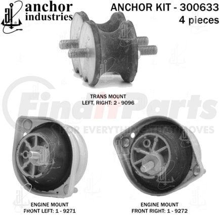 300633 by ANCHOR MOTOR MOUNTS - 300633