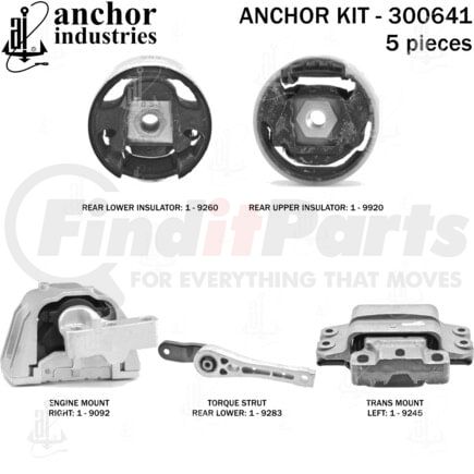 300641 by ANCHOR MOTOR MOUNTS - Engine Mount Kit - 5-Piece Kit