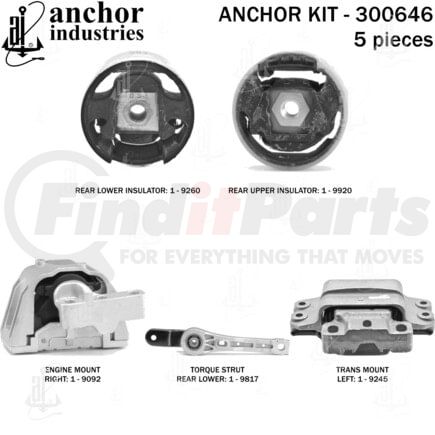 300646 by ANCHOR MOTOR MOUNTS - Engine Mount Kit