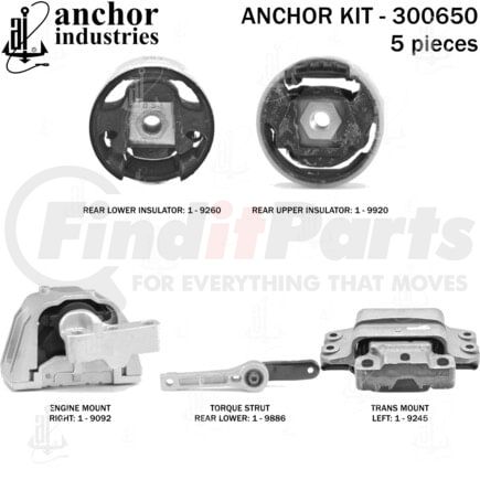 300650 by ANCHOR MOTOR MOUNTS - Engine Mount Kit