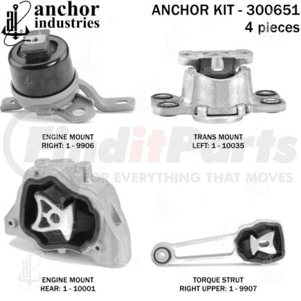 300651 by ANCHOR MOTOR MOUNTS