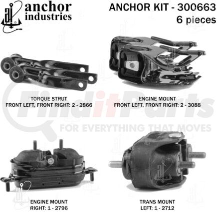 300663 by ANCHOR MOTOR MOUNTS - 300663