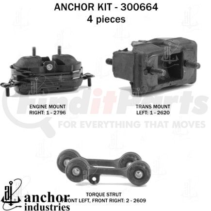 300664 by ANCHOR MOTOR MOUNTS - 300664