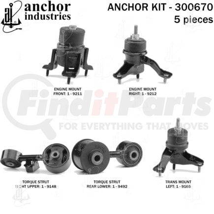 300670 by ANCHOR MOTOR MOUNTS - 300670