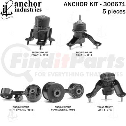 300671 by ANCHOR MOTOR MOUNTS - 300671