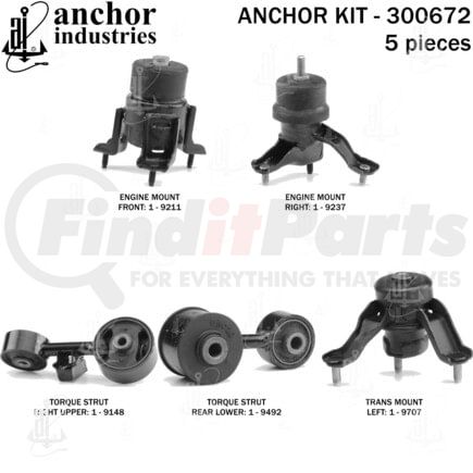 300672 by ANCHOR MOTOR MOUNTS - 300672