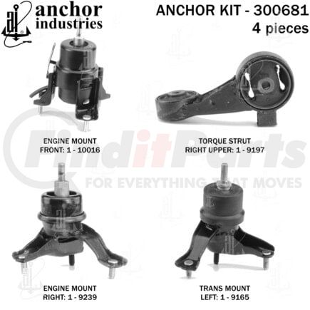 300681 by ANCHOR MOTOR MOUNTS - 300681
