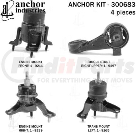300683 by ANCHOR MOTOR MOUNTS - 300683