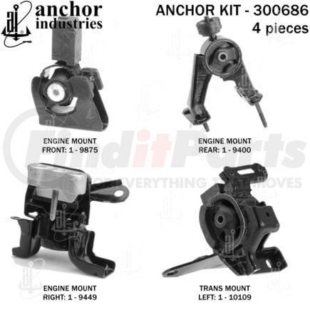 300686 by ANCHOR MOTOR MOUNTS - 300686