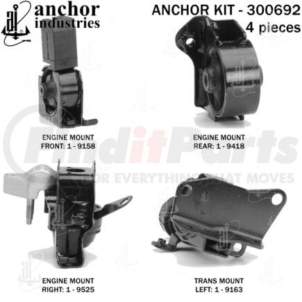 300692 by ANCHOR MOTOR MOUNTS - 300692