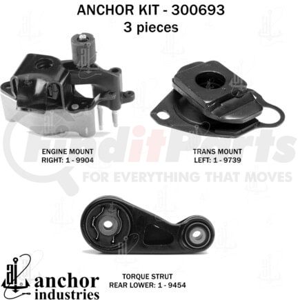 300693 by ANCHOR MOTOR MOUNTS - 300693