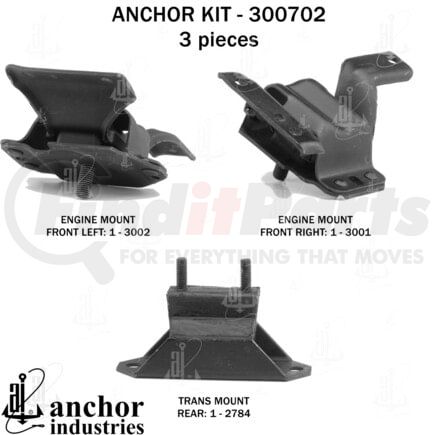 300702 by ANCHOR MOTOR MOUNTS - 300702