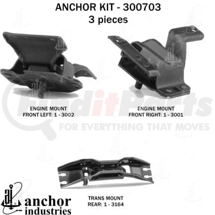 300703 by ANCHOR MOTOR MOUNTS - 300703