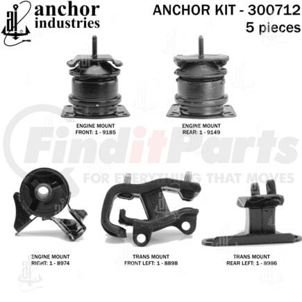 300712 by ANCHOR MOTOR MOUNTS - 300712