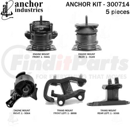 300714 by ANCHOR MOTOR MOUNTS - 300714