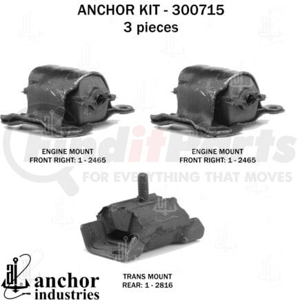 300715 by ANCHOR MOTOR MOUNTS - 300715