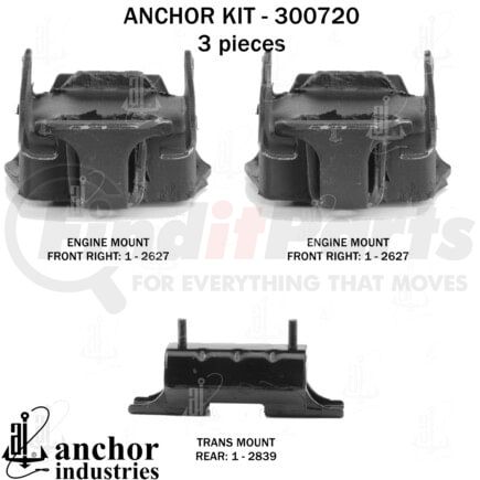 300720 by ANCHOR MOTOR MOUNTS - 300720