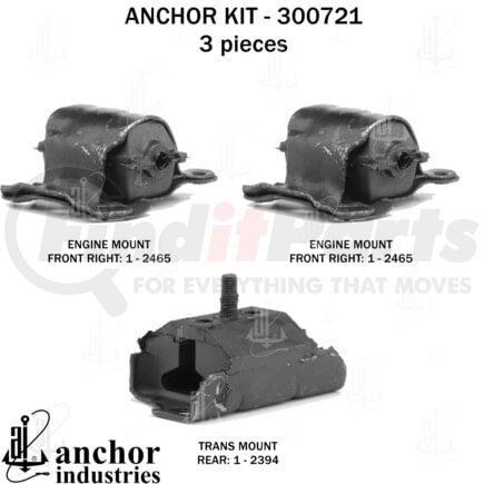 300721 by ANCHOR MOTOR MOUNTS - 300721