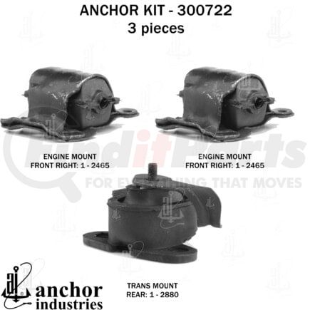 300722 by ANCHOR MOTOR MOUNTS - 300722