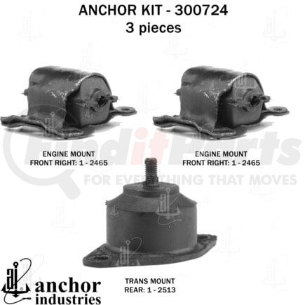 300724 by ANCHOR MOTOR MOUNTS - 300724