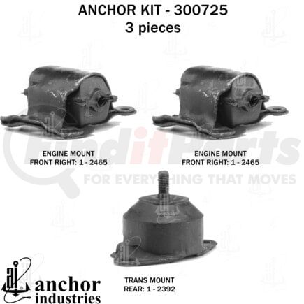 300725 by ANCHOR MOTOR MOUNTS - 300725