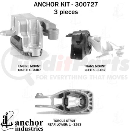 300727 by ANCHOR MOTOR MOUNTS - 300727