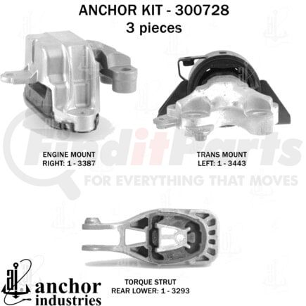 300728 by ANCHOR MOTOR MOUNTS - 300728