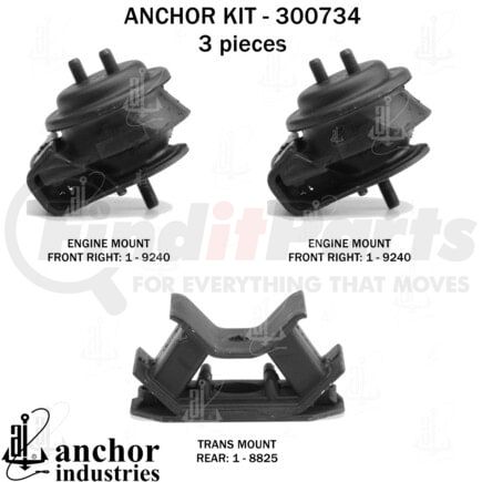 300734 by ANCHOR MOTOR MOUNTS - 300734