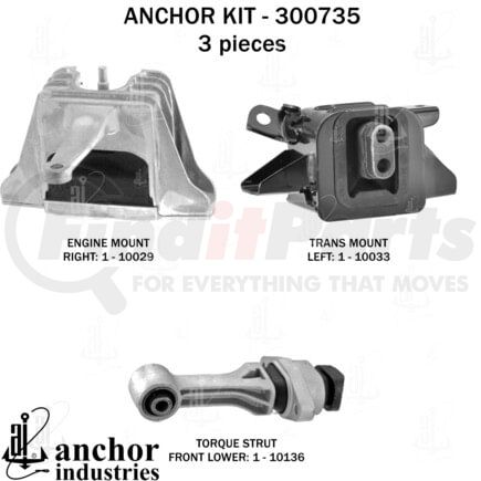 300735 by ANCHOR MOTOR MOUNTS - 300735