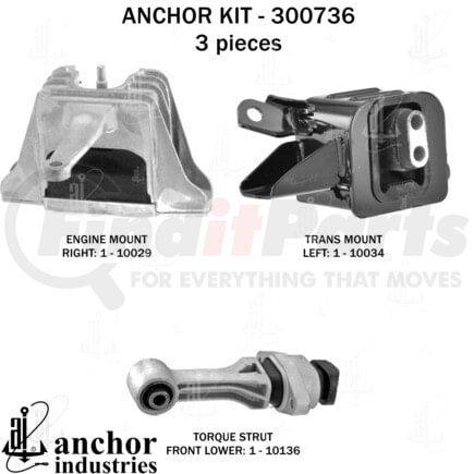 300736 by ANCHOR MOTOR MOUNTS - 300736