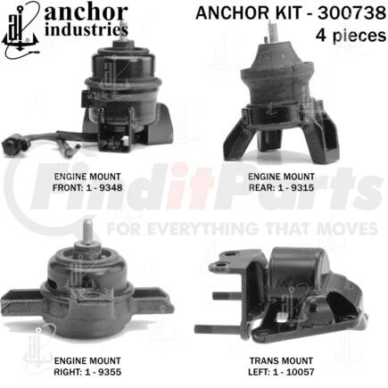 300738 by ANCHOR MOTOR MOUNTS - 300738