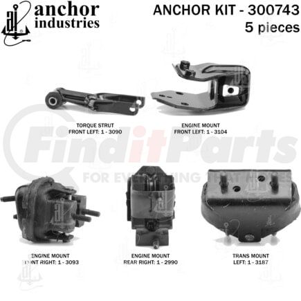 300743 by ANCHOR MOTOR MOUNTS - 300743
