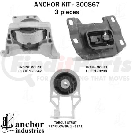300867 by ANCHOR MOTOR MOUNTS