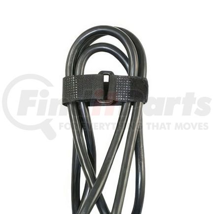 98022 by UNITED PACIFIC - Fastener Assortment - 8" Black Hook and Loop Velcro Strip Tie, with Buckle