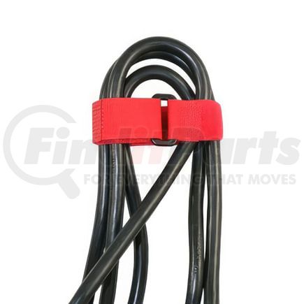 98023 by UNITED PACIFIC - Fastener Assortment - 8" Red Hook and Loop Velcro Strip Tie, with Buckle