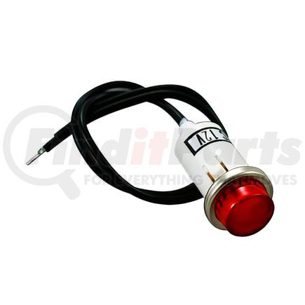 98308 by UNITED PACIFIC - Multi-Purpose Warning Light - Red, 12V, 16 AMP, with 1/2" Panel Mount and Leads