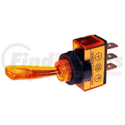 98352 by UNITED PACIFIC - Toggle Switch - Amber, Illuminated, 12V, 20 AMP, On/Off, S.P.S.T