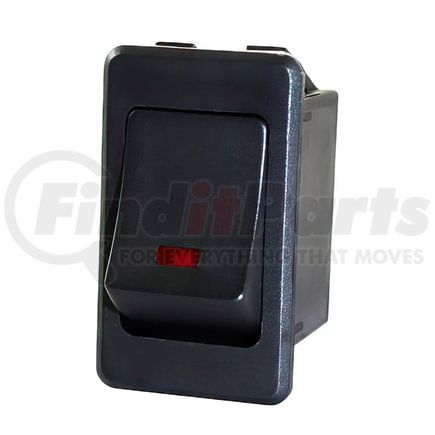 98362 by UNITED PACIFIC - Rocker Switch - Black, with Red, LED, 12V, 16 AMP, On/Off, S.P.S.T.