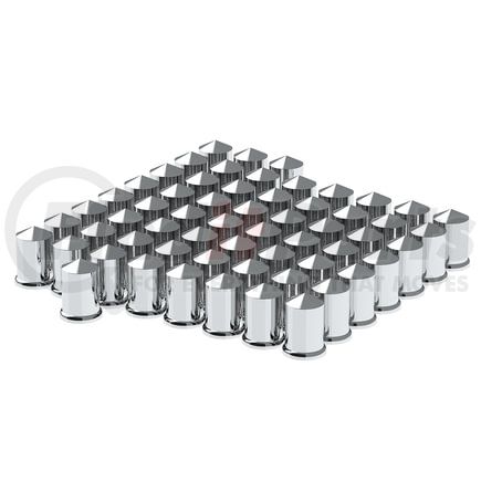 10011CB by UNITED PACIFIC - Wheel Lug Nut Cover - 1-1/2" X 3", Chrome, Plastic, Pointed, Push-On