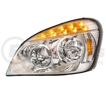 35831 by UNITED PACIFIC - Headlight - L/H, Chrome, LED, for 2008-2017 Freightliner Cascadia