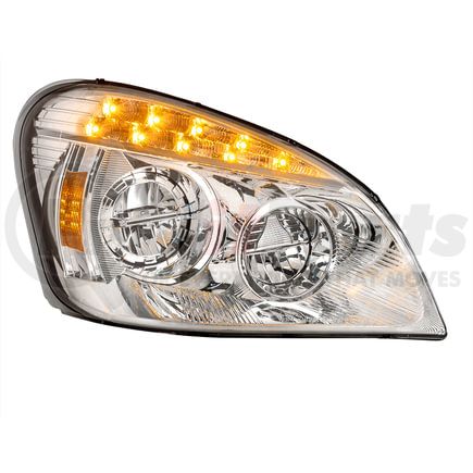 35832 by UNITED PACIFIC - Headlight - R/H, Chrome, LED, for 2008-2017 Freightliner Cascadia
