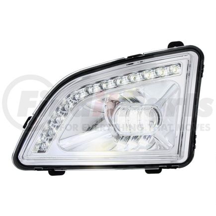 35857 by UNITED PACIFIC - Fog Light - Driver Side, 18 LED, Chrome, with Position Light, for 2018-2022 Volvo VNL