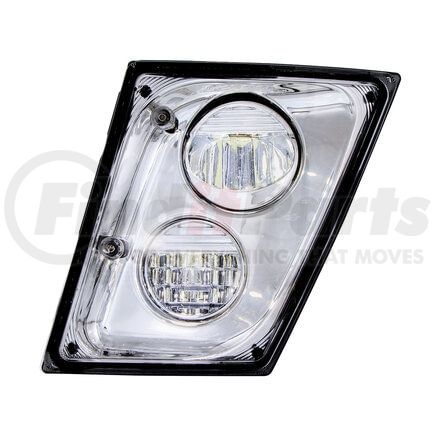 35905 by UNITED PACIFIC - Fog Light - 2 High Power LED, Chrome, Driving/Fog Light, with ABS Plastic Housing, Driver Side, for 2003-2017 Volvo VNL