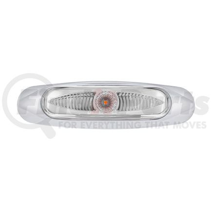 35997 by UNITED PACIFIC - Clearance/Marker Light - Chrome, 5-3/4" Wide, 3 LED, ViperEye Effect, Amber LED/Clear Lens