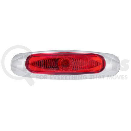 35996 by UNITED PACIFIC - Clearance/Marker Light - Chrome, 5-3/4" Wide, 3 LED, ViperEye Effect, Red LED/Red Lens