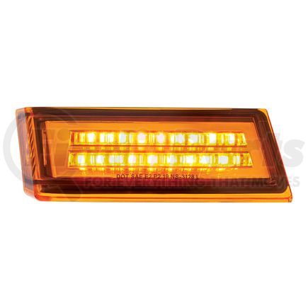 36000 by UNITED PACIFIC - Turn Signal Light - 35 LED, Sequential, Driver Side, Amber LED/Amber Lens, for 2018-2023 Freightliner Cascadia