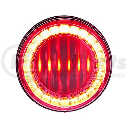 36087 by UNITED PACIFIC - Brake / Tail / Turn Signal Light - 4", Round, 30 LED, Red LED, Clear Lens, I-Series Lumos Light