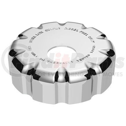 42520 by UNITED PACIFIC - Fuel Tank Cap - Chrome, Plastic, Locking, Double-Sided Tape Mount, For Volvo