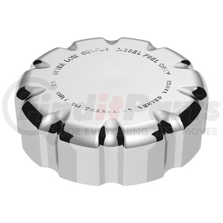 42521 by UNITED PACIFIC - Fuel Tank Cap - Chrome, Plastic, Non-Locking, Double-Sided Tape Mount, For Volvo